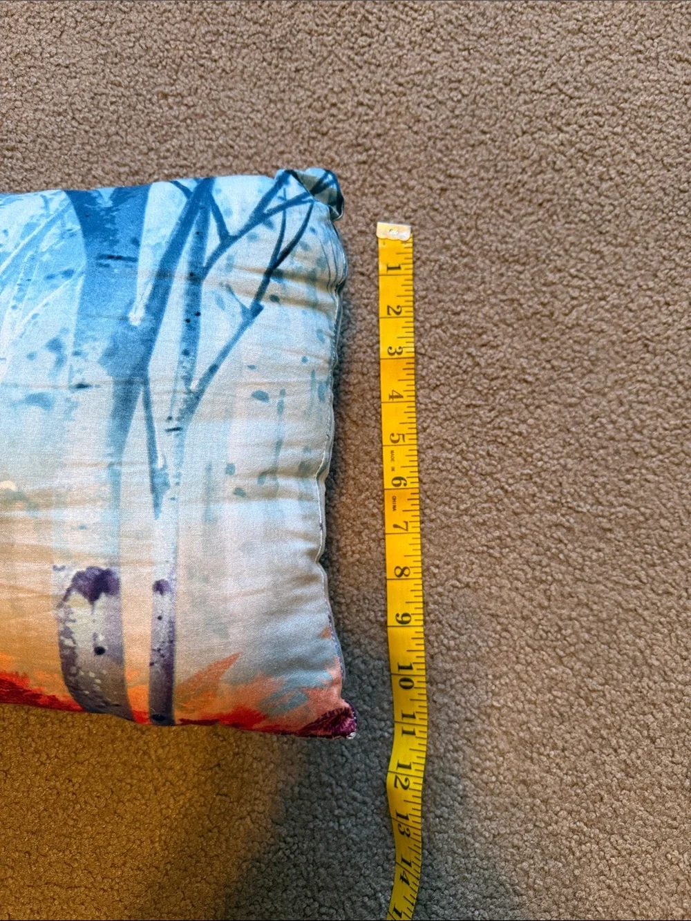 Frozen 2 Forest Print Decorative Pillow - Blue, Orange, Cream
